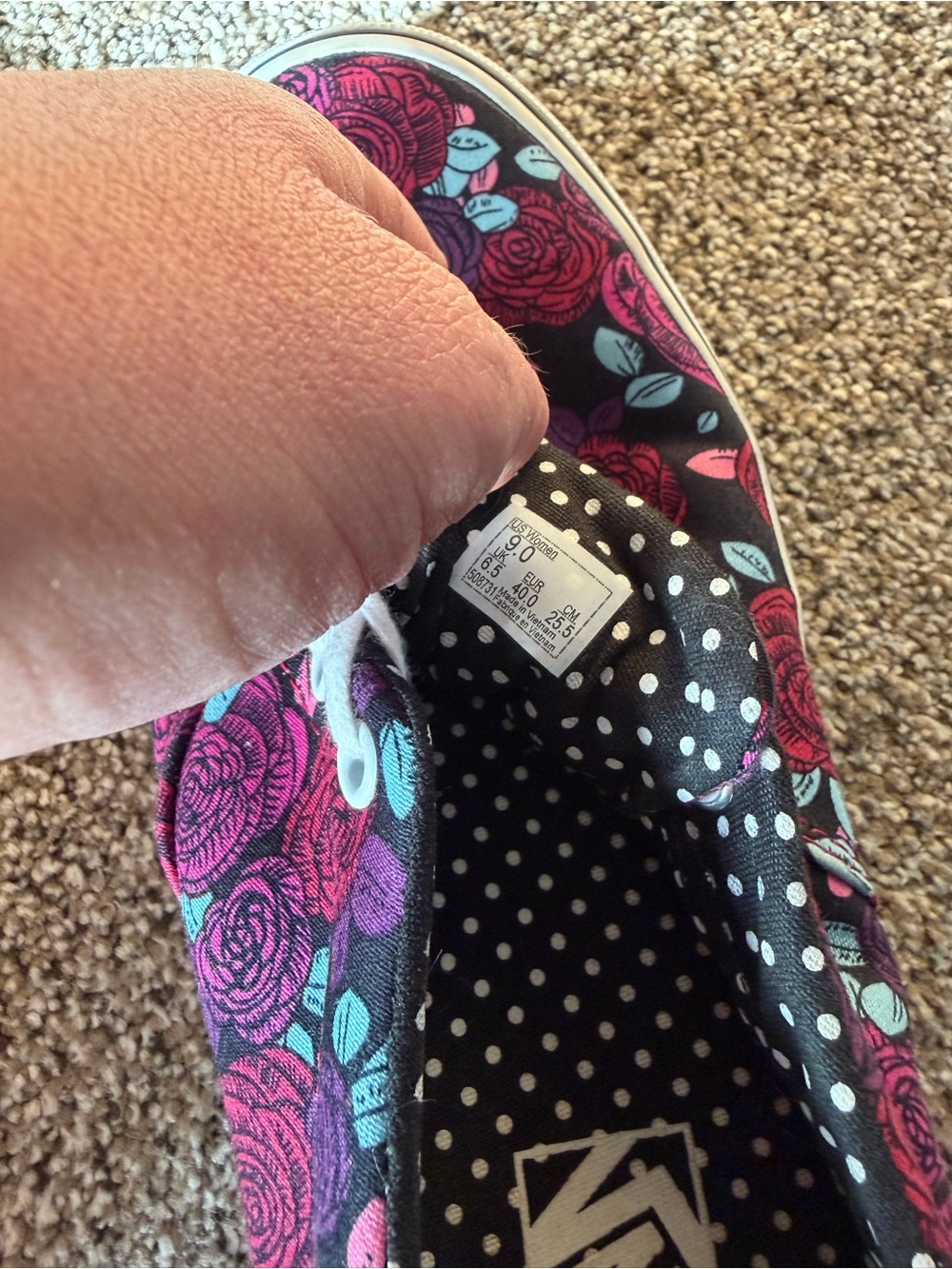Vans Womens Floral Canvas Sneakers - Purple & Teal - Picture 8 of 9